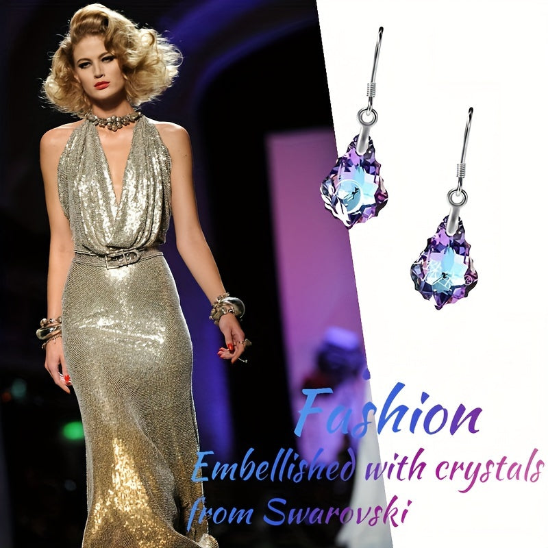 Crystal Maple Leaf Pendant Earrings