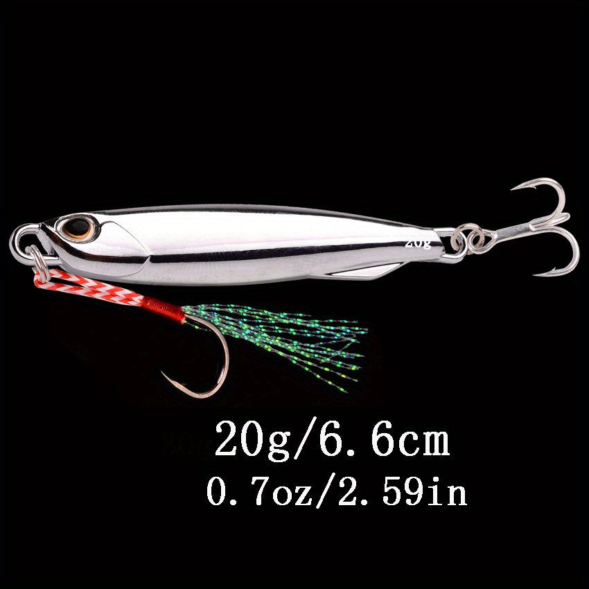 Electroplated Spoon Metal Jigs Fishing Lures with Hooks - 6 Weights 7g to 40g