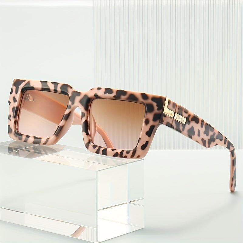 Y2K Square Sunglasses Metal Decor Gradient UV400