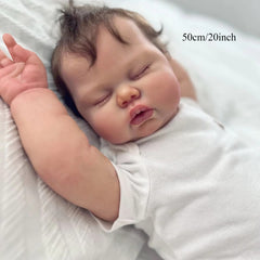 Reborn Baby Doll Realistic Cloth Body Vinyl Limbs Pink Eyes