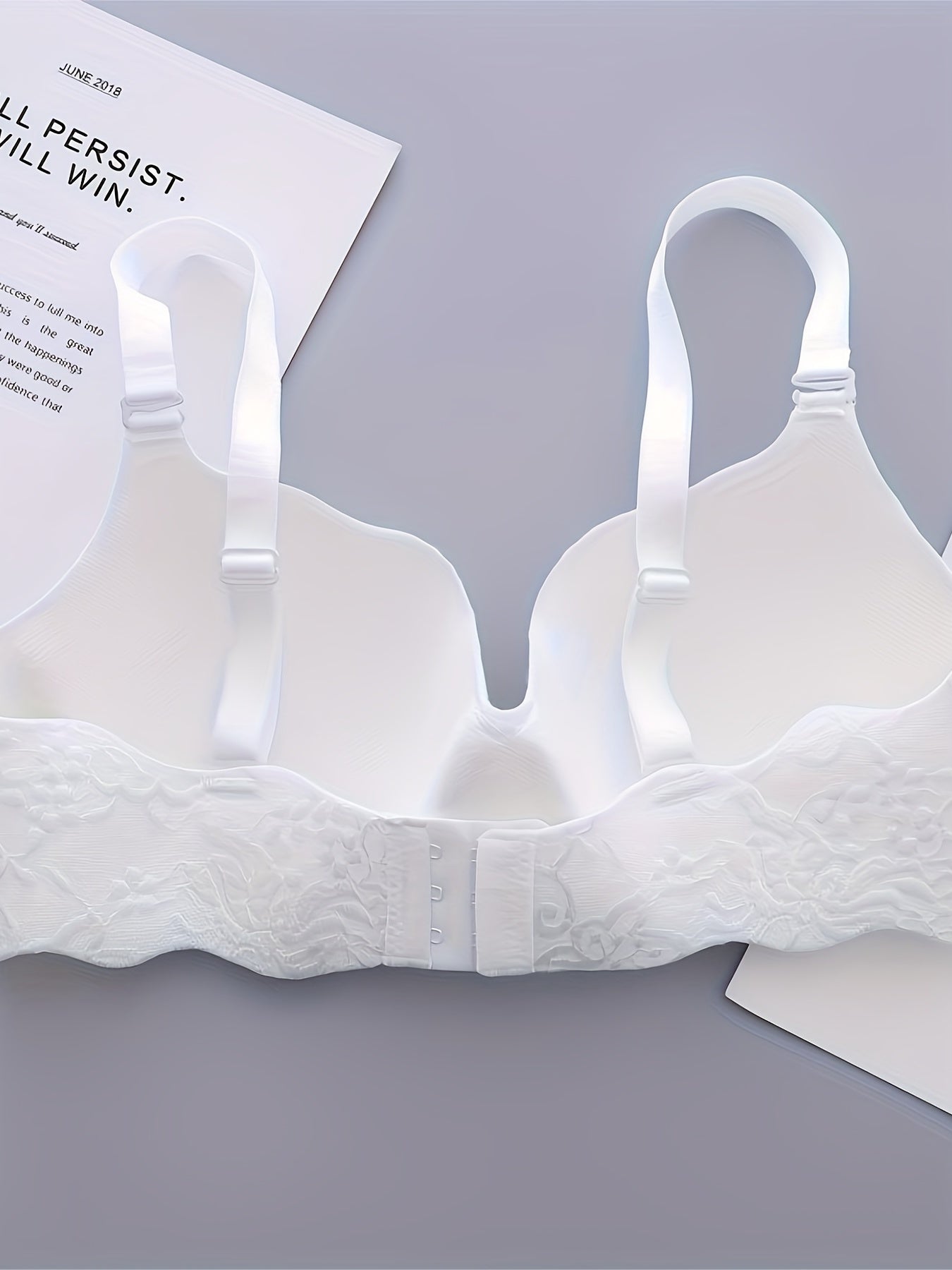 Jacquard Push Up Bra with Scallop Trim