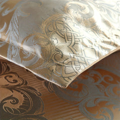 Soft Satin Jacquard Duvet Cover Set with 2 Pillowcases