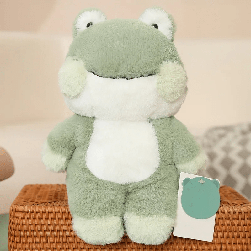 Plush Frog Soft Green Stuffed Animal Big Smile Mint Huggable Teens Adults Gift P