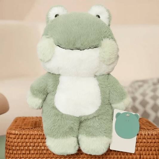 Plush Frog Soft Green Stuffed Animal Big Smile Mint Huggable Teens Adults Gift P
