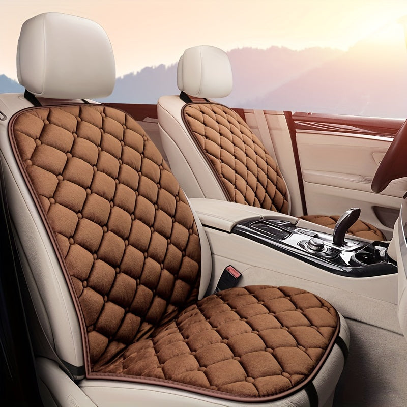 Car Diamond Seat Cushion Winter Plush Universal Warm Thickened Soft Short Plush