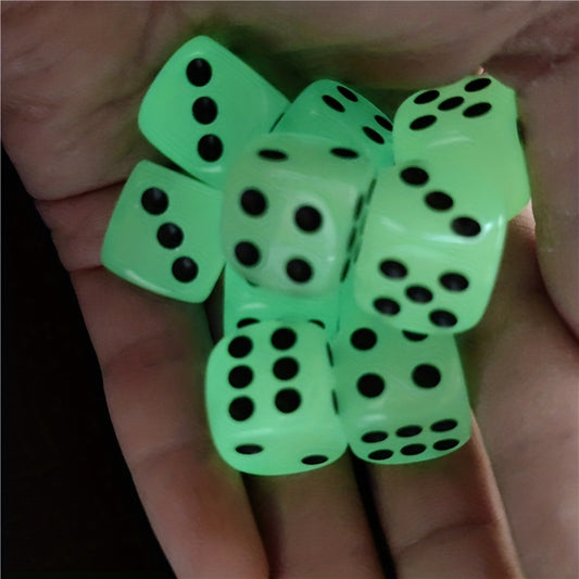10pcs Luminescent Dice Set 16mm for Nightclub Bar KTV Board Games