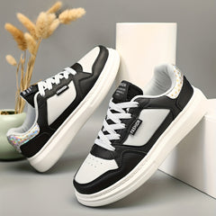 Women's Colorblock Skate Shoes Low Top Lace Up Sneakers