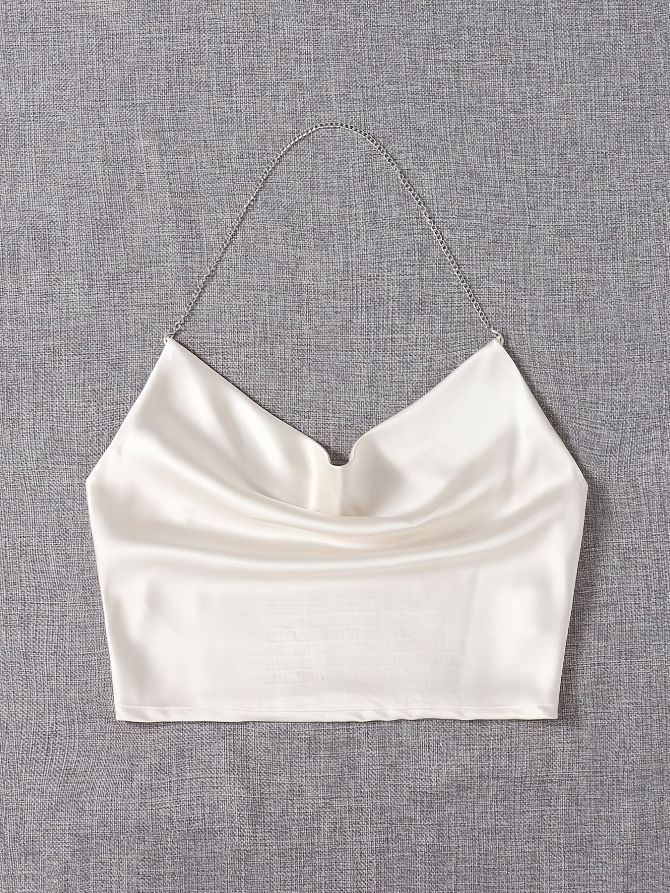 Chain Crop Halter Top Sleeveless Summer Casual Women's Clothing