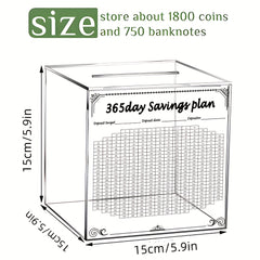 365 Days Savings Planner Money Bank For Adults Unbreakable Coin Change Money Box