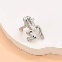Retro Goth Style Silvery Frog Ear Cuff Copper Jewelry