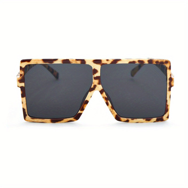 Oversized Square Sunglasses Flat Top UV400