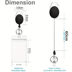 Nylon Drawstring Retractable Keychain ID Buckle