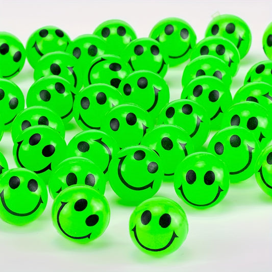 36 Glow In The Dark Smile Face Bouncing Balls Bulk Pack