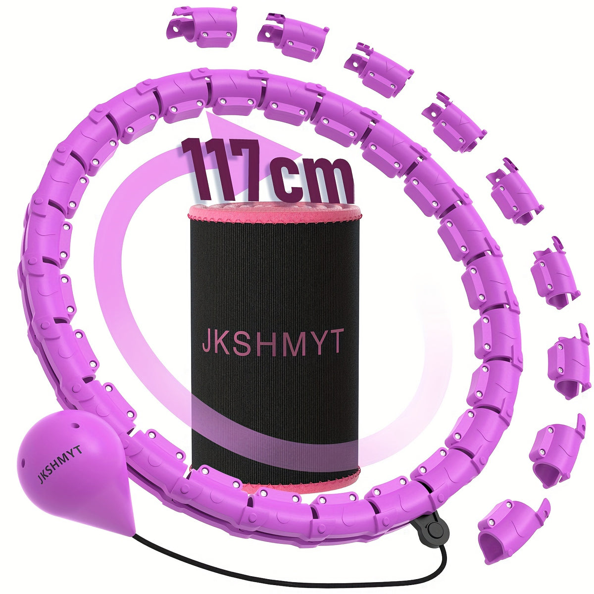 JKSHMYT Weighted Hoop for Weight Loss 46 Inch with Waist Trainer for Women