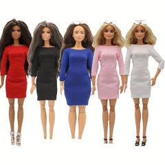 Doll Long Sleeved Dress 30 cm Mixed Colors Model Party Costume