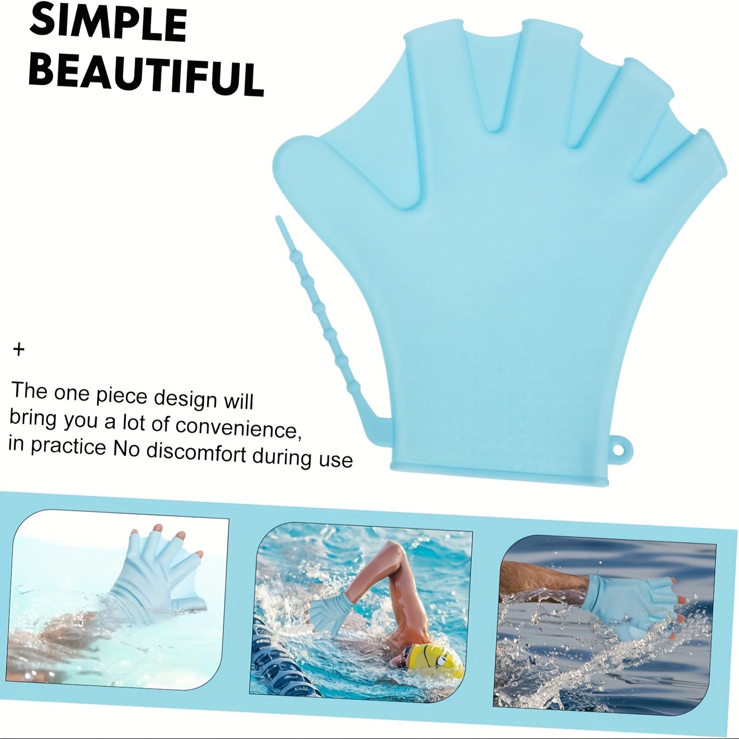 Silicone Webbed Gloves with Adjustable Strap for Water Sports