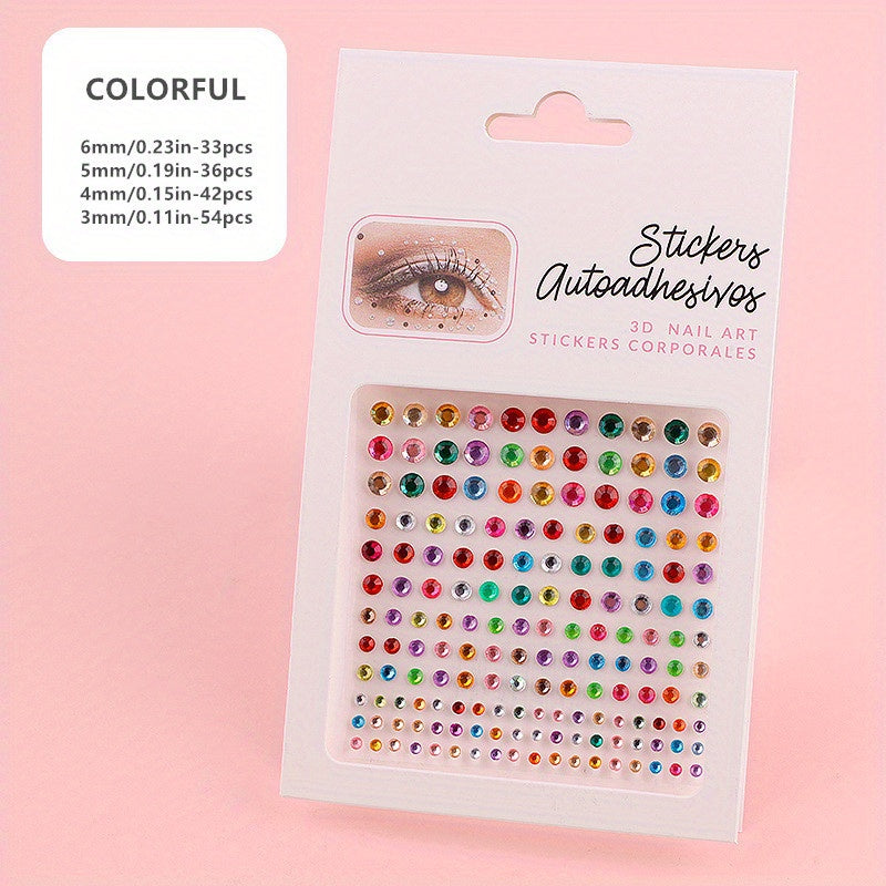 165 Pcs Acrylic Face Gems - Halloween Makeup Decoration