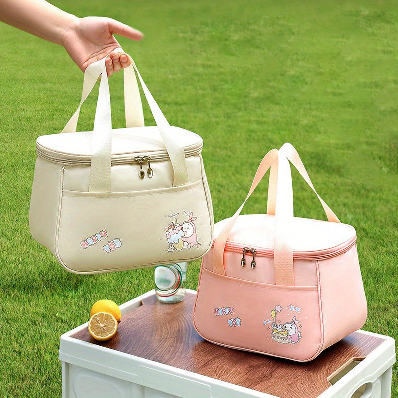 Cartoon Insulated Lunch Bag for Students Picnic Cam