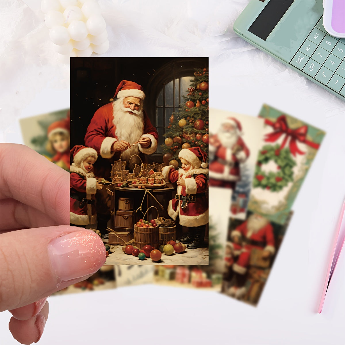 10pcs Christmas DIY Postcard Greeting Card Wall Decoration Cartoon Card