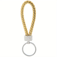 Rhinestone Leather Rope Keychain Ladies Bag Car Key Pendant