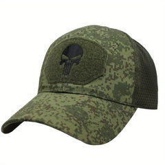 Camouflage Baseball Cap Skull Embroidery Patch Tactical Mesh Trucker Hat