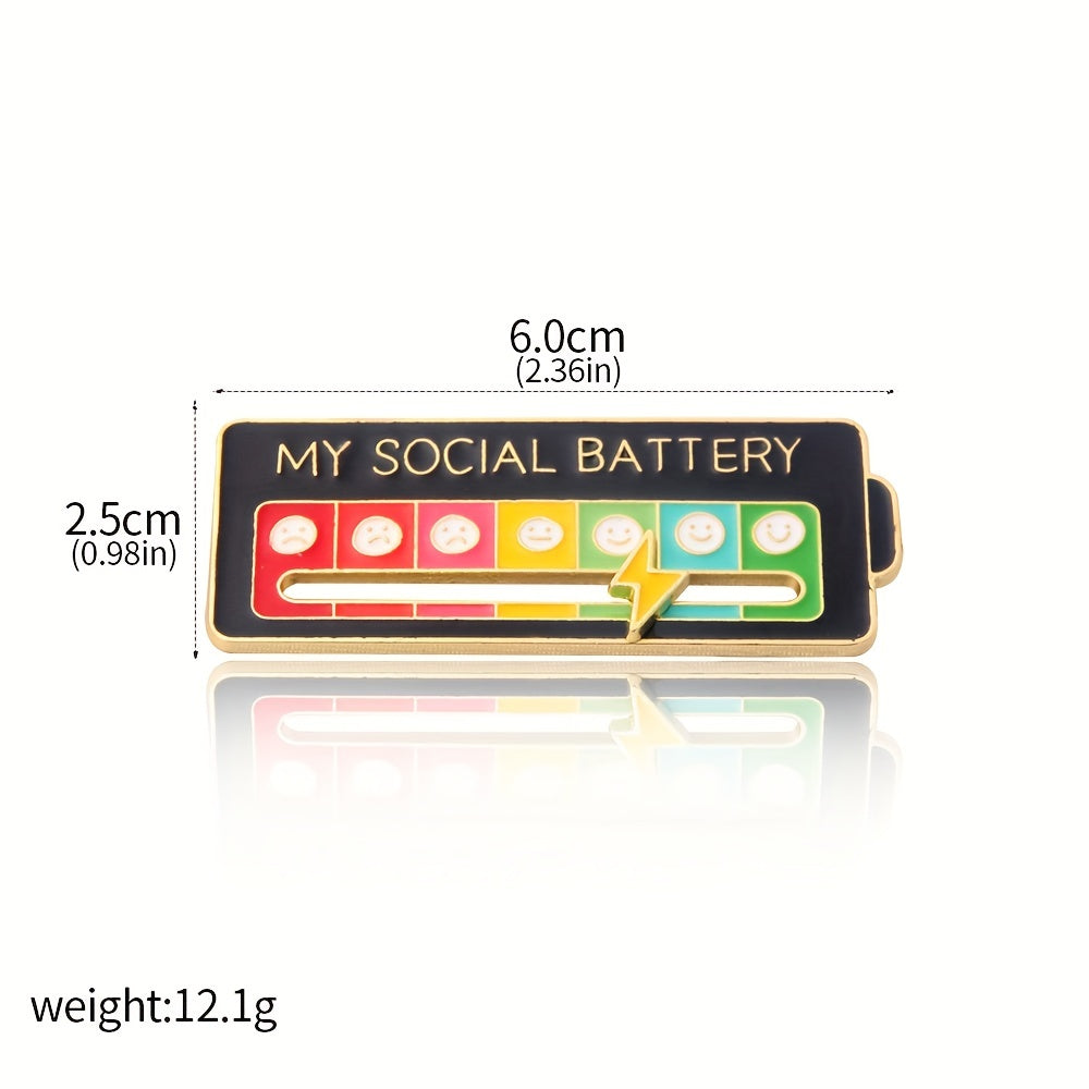 Metal Mood Pin Brooch 7 Days Mood Function Badge