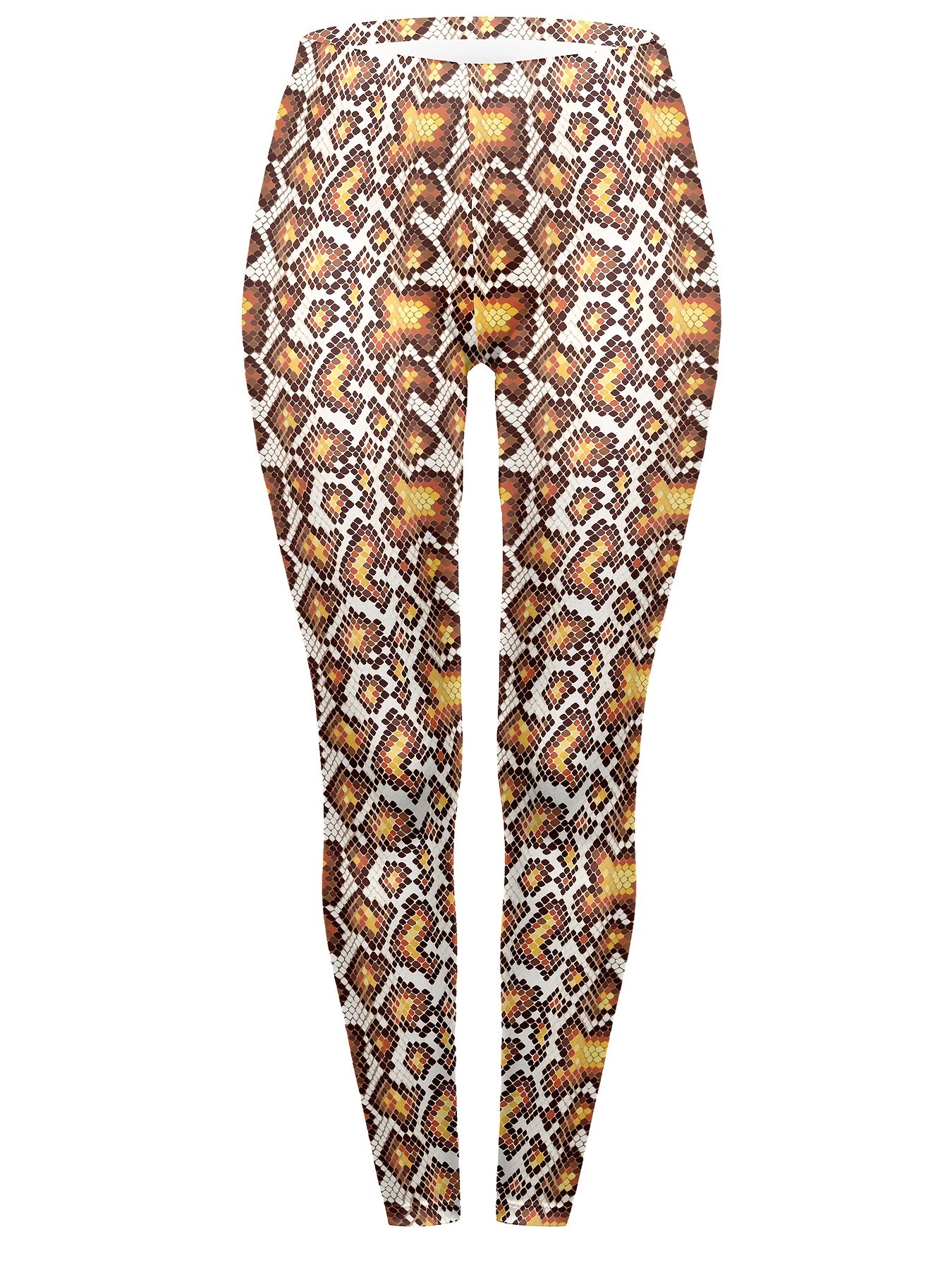 Snake Print High Waist Leggings Stretchy Skinny Pants