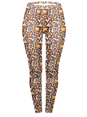 Snake Print High Waist Leggings Stretchy Skinny Pants