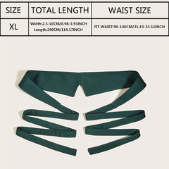 Vintage Green Bowknot Strap Belts Irregular Edge Dress Girdle