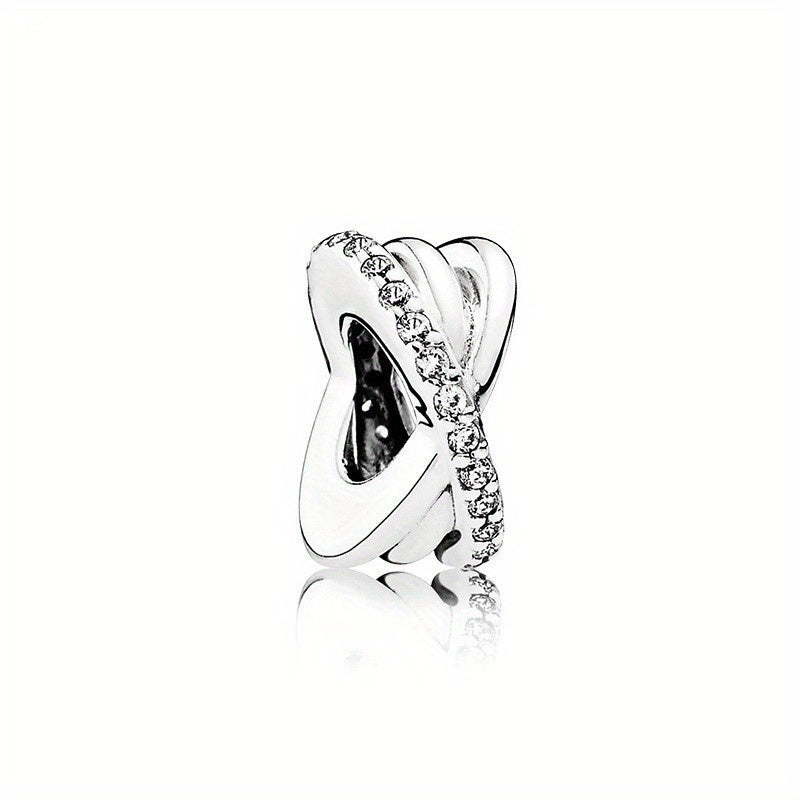 Rhinestone Decor Silver Space Astronaut Bead for DIY Jewelry