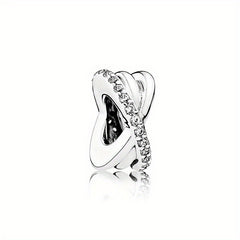 Rhinestone Decor Silver Space Astronaut Bead for DIY Jewelry