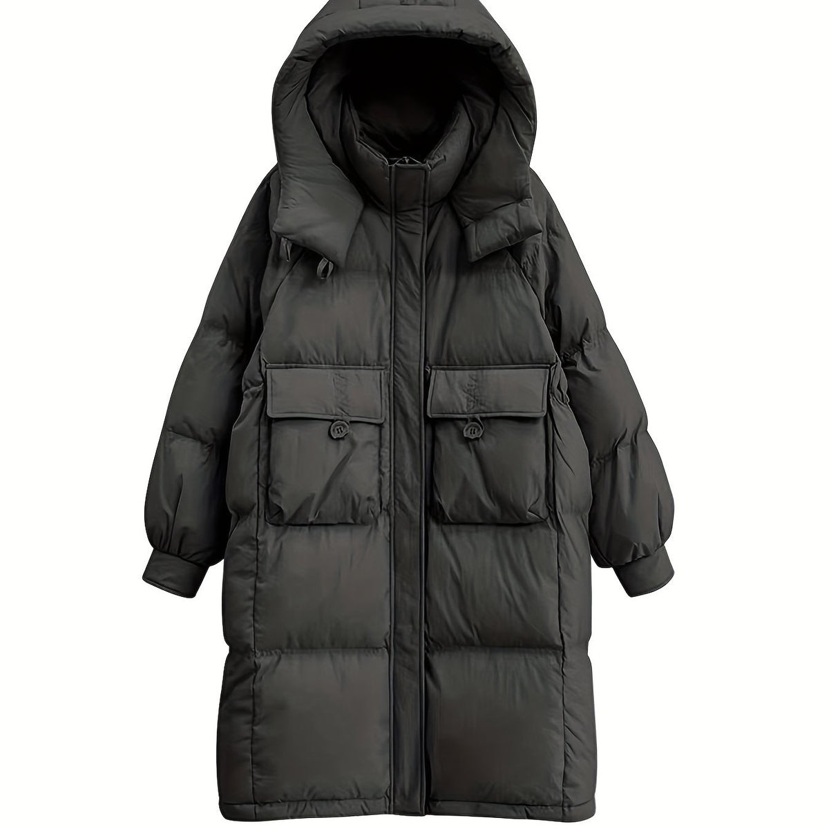 Women's Long Puffer Jacket Winter Warm Hooded Outdoor Sports