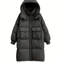 Women's Long Puffer Jacket Winter Warm Hooded Outdoor Sports