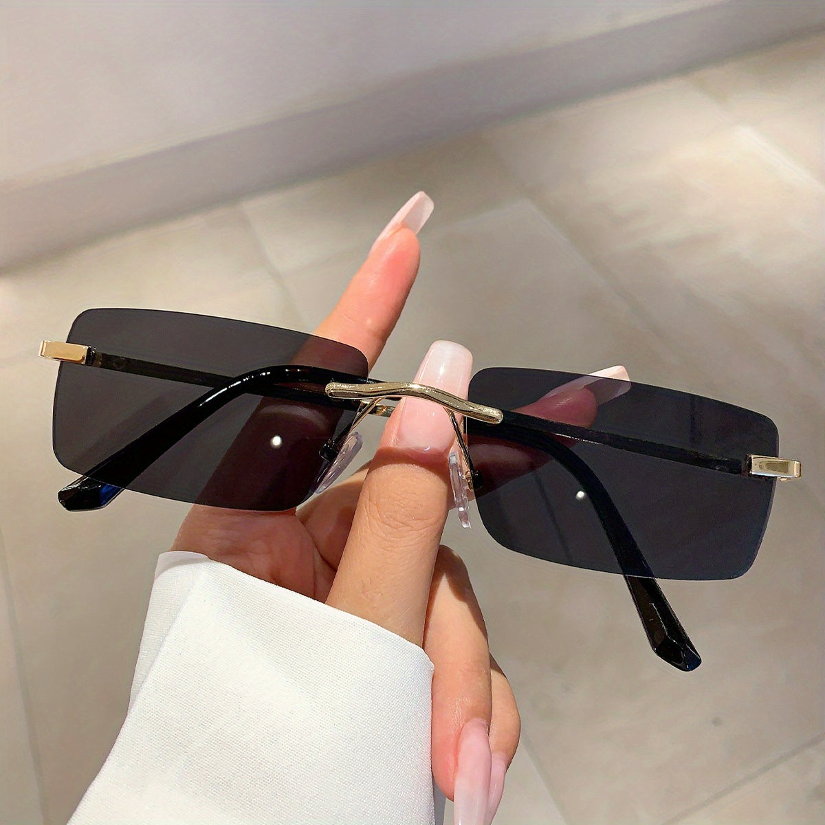 Rimless Sunglasses UV400 Candy Shades for Beach Party