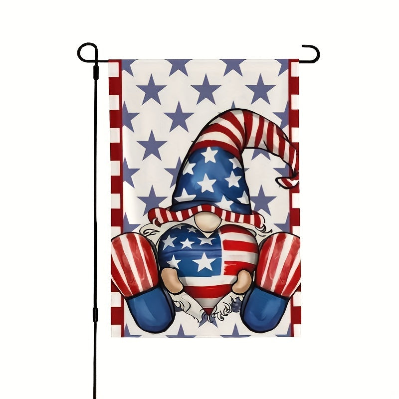 Gnome Garden Flag Double Sided 30x45cm for Independence Day Decor