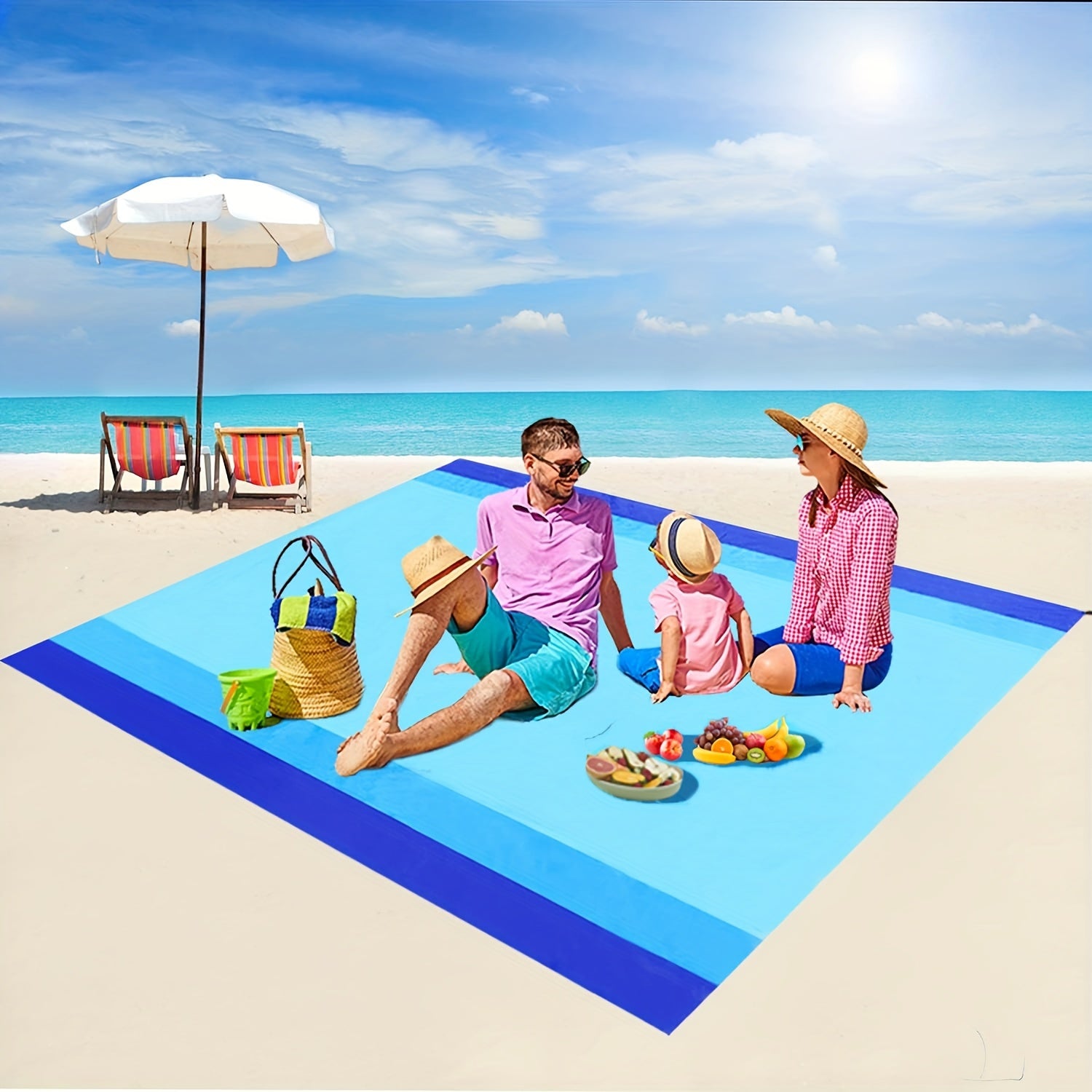 Large Beach Mat For 4 Adults Waterproof Portable Outdoor Blanket