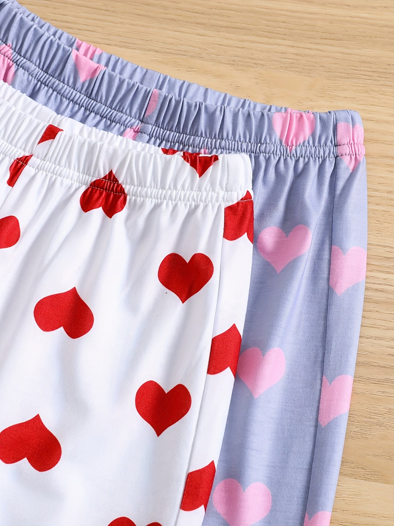 2Pcs Toddler Girls Heart Print Jogger Pants