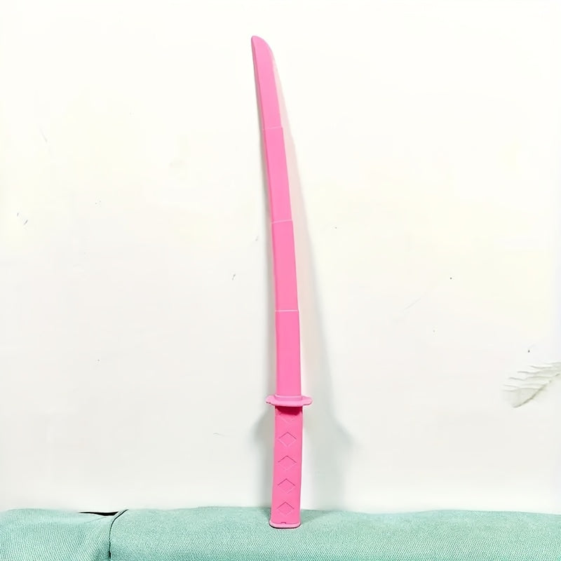 Pink Retractable Samurai Sword PVC Katana for Relaxation Role Playing