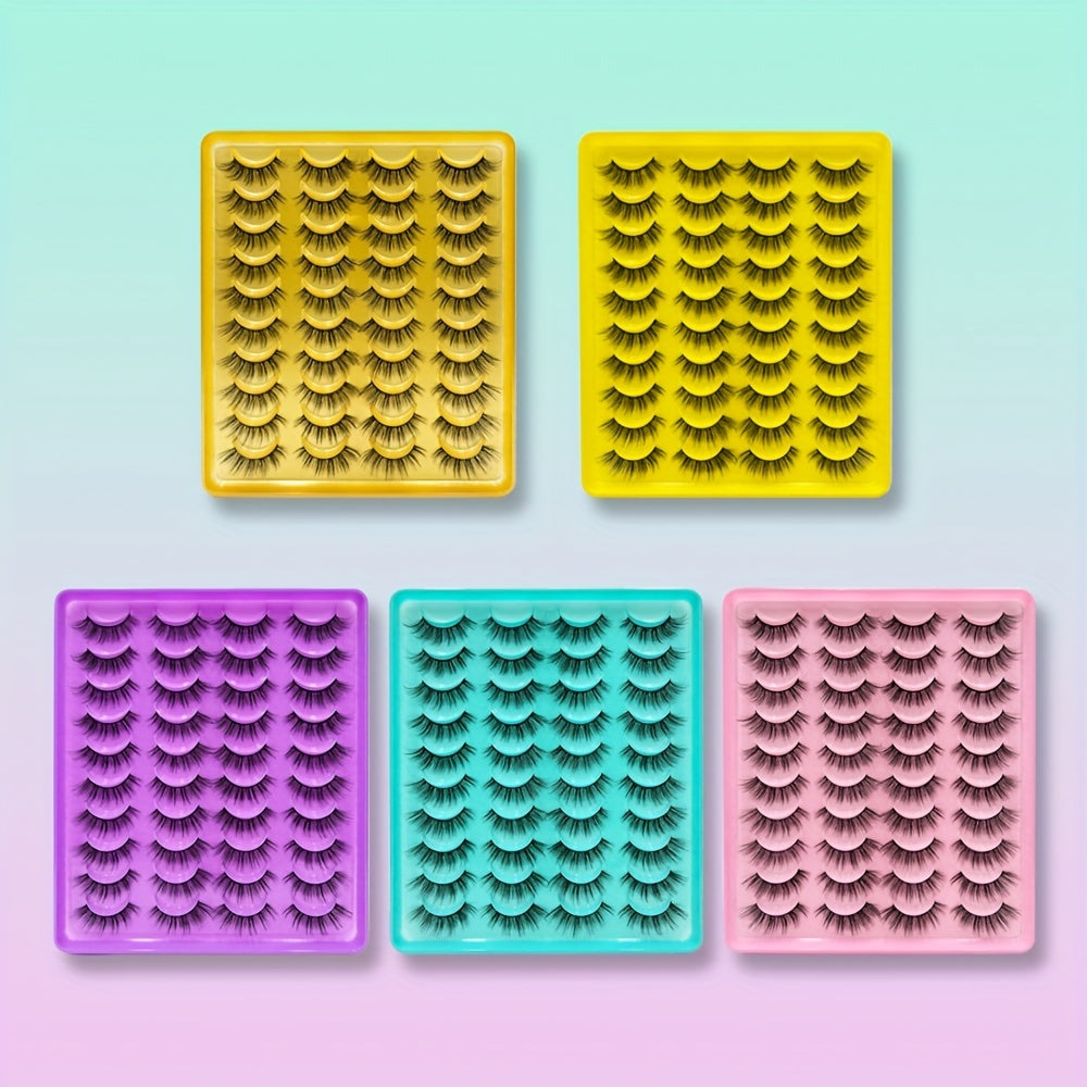 20 Pairs 3D Silk False Eyelashes Fluffy and Curling Lashes