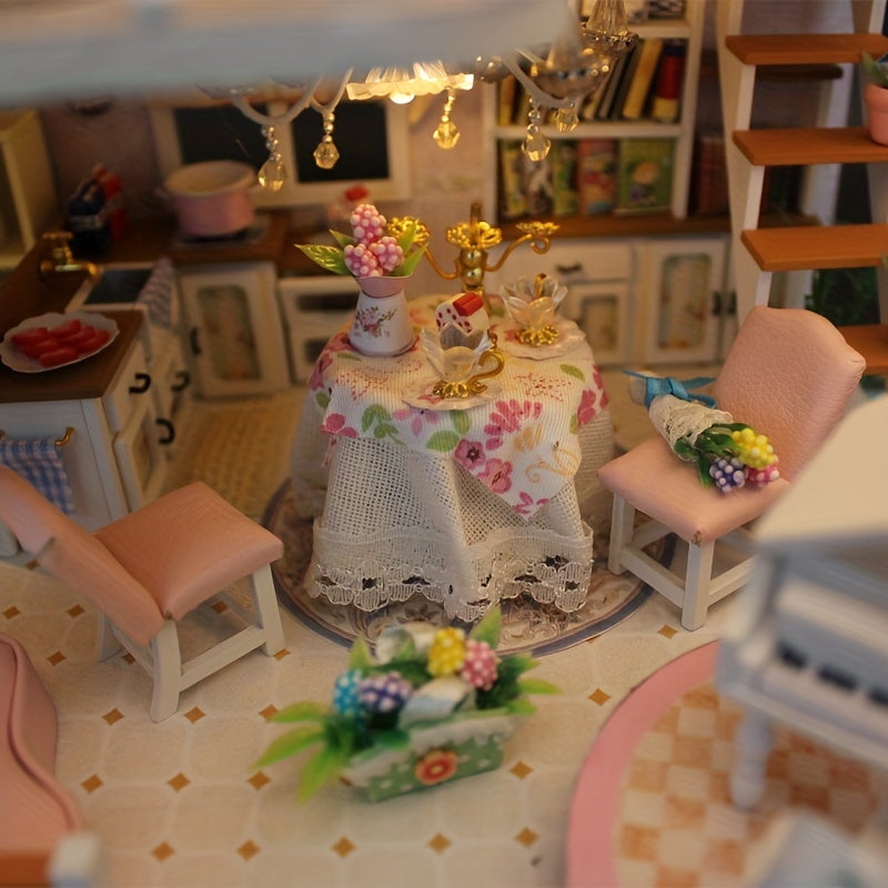 Wawa House Doll House DIY Villa Kit Princess Toy Home Decoration