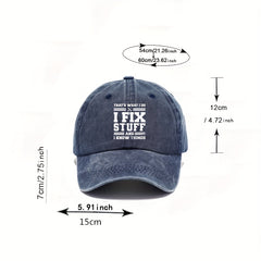 I Fix Stuff Baseball Cap Printed Washed Distressed Dad Hats