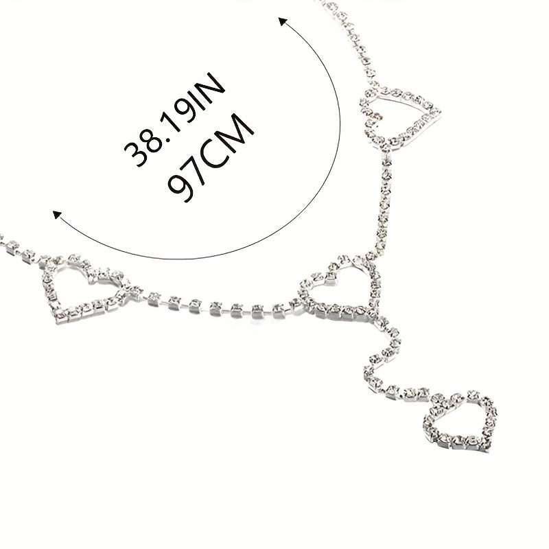 Vintage Hollow Metal Chain Rhinestone Dress Chain for Women