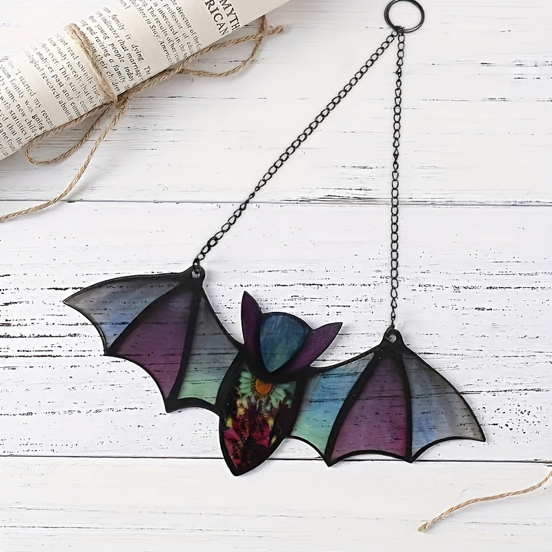 Colorful Bat Suncatcher Window Hanging Decoration for Home Room Garden