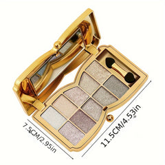 Dazzling Diamond Glitter Eyeshadow Palette Earth Brown Tone Makeup