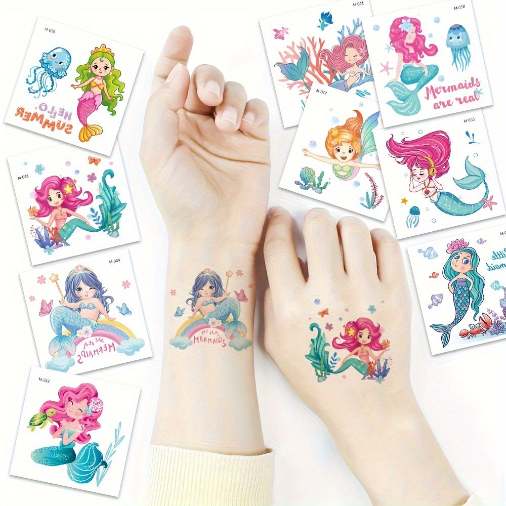 Mermaid Waterproof Temporary Tattoos - Set of 20 Sheets