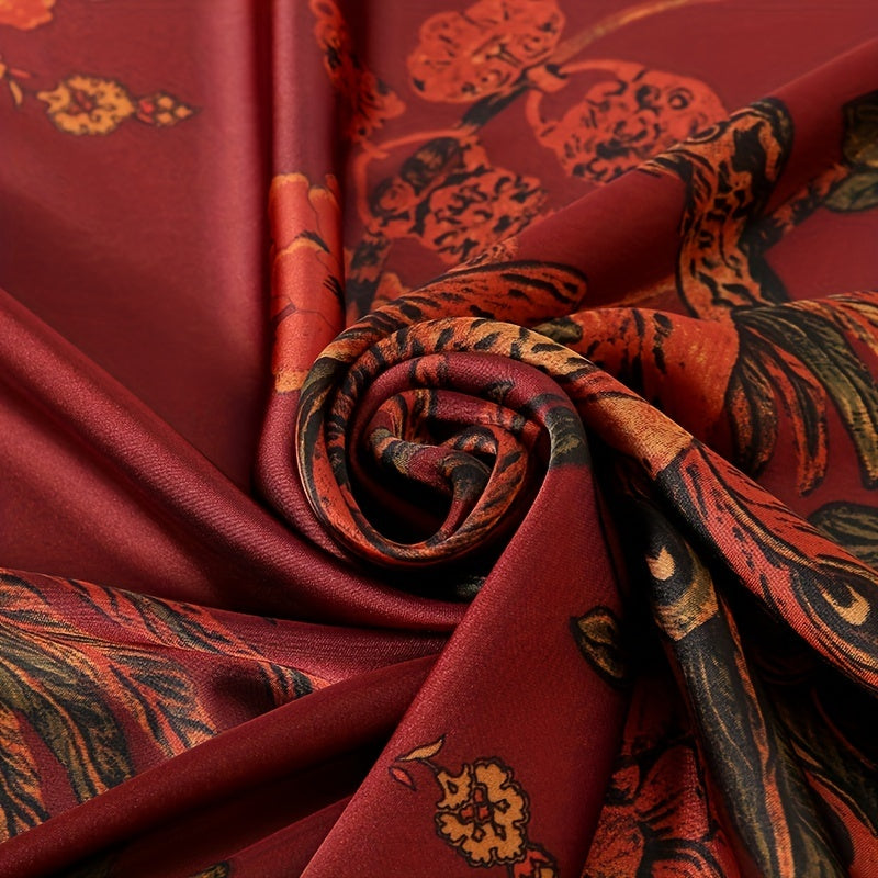 Vintage Paisley Print Scarf Satin Windproof Head Wrap