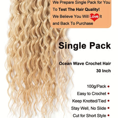Long Curly Crochet Hair Blonde Wavy Deep Wave 1 Pack