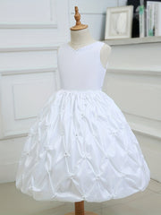 Faux Pearl Bubble Dress for Flower Girls