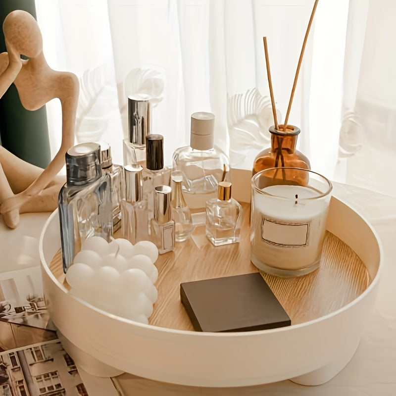 Modern Round Decorative Tray for Skincare and Perfume Storage