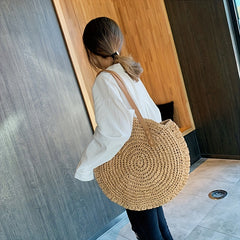 Straw Shoulder Bag Large Capacity Storage Tote Bag All Match Travel Bag